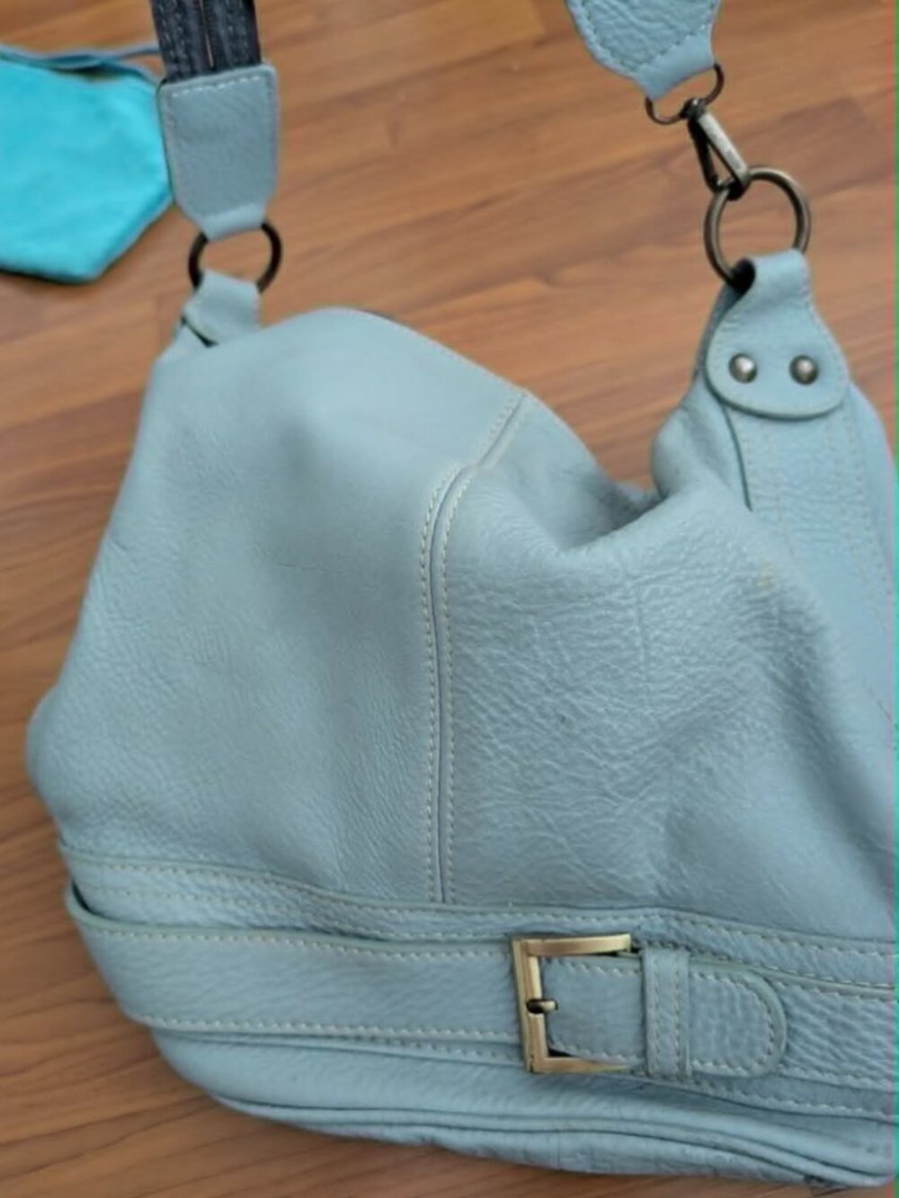 Made in Italy Real Leather Light Blue